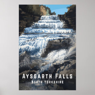 Póster Cartel de viaje de Aysgarth Falls North Yorkshire