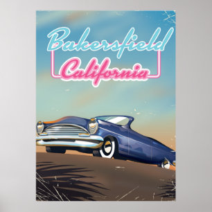 Póster cartel de viaje de Bakersfield California
