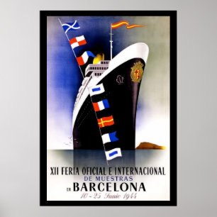 Póster Cartel de Viaje de Barcelona