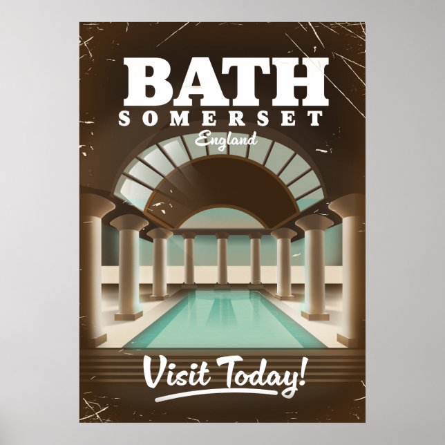 Póster Cartel de viaje de Bath Somerset Inglaterra (Frente)