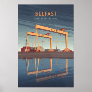 Póster Cartel de viaje de Belfast Irlanda del Norte