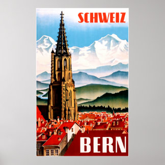 Póster Cartel de viaje de Berna, Suiza