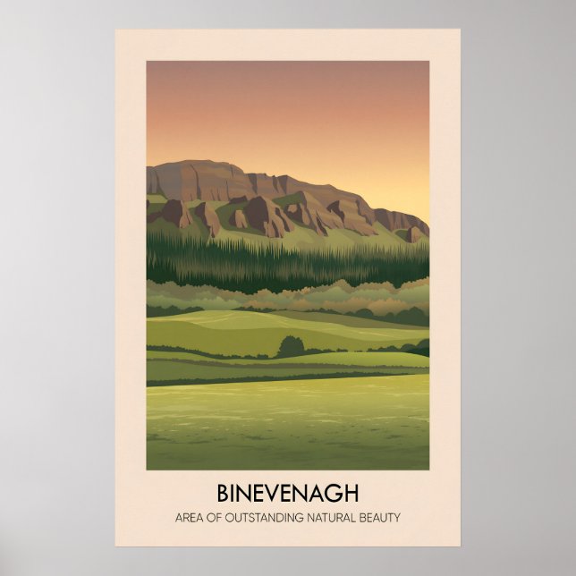 Póster Cartel de viaje de Binevenagh AONB (Frente)
