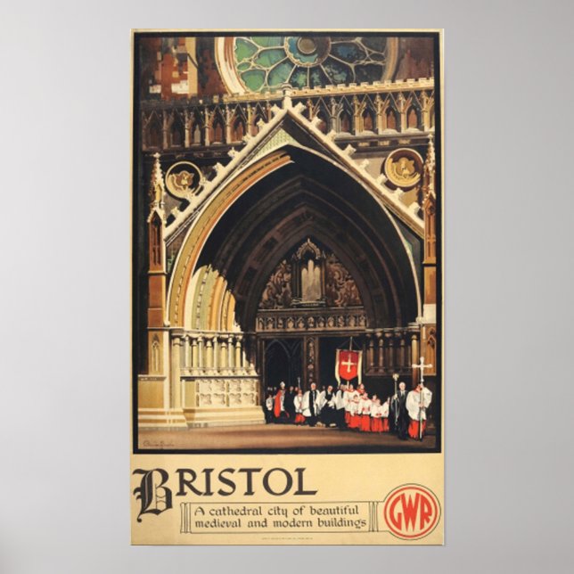 Póster Cartel de viaje de Bristol GWR de 1933 (Frente)