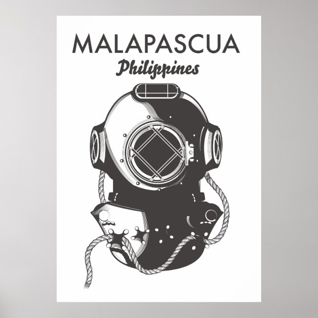 Póster Cartel de viaje de buceo en Malapascua Filipinas (Frente)