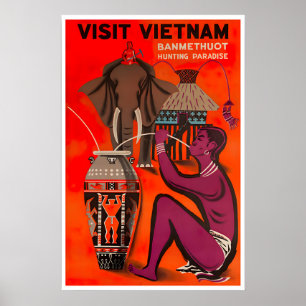 Póster Cartel de viaje de Buon Ma Thuot de Vietnam
