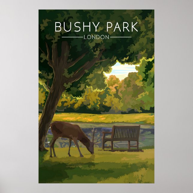 Póster Cartel de viaje de Bushy Park Londres (Frente)
