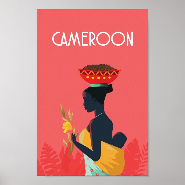 Póster Cartel de viaje de Camerún en áfrica (Frente)