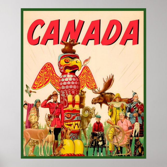 Póster Cartel de viaje de Canadá (Frente)