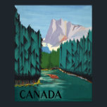 Póster Cartel de viaje de Canadá<br><div class="desc">Afiche de viajes estilo retro para Canadá. Hay suficiente espacio en esta imagen para que puedas pegar una hoja de arce en la parte superior o inferior si quieres. Casi lo hice yo mismo,  pero luego decidí dejar eso a tu cargo.</div>