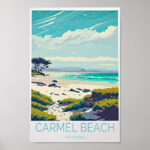 Póster Cartel de viaje de Carmel Beach California