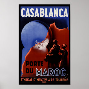 Póster Cartel de viaje de Casablanca Pore Du Maroc