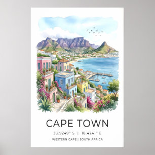 Póster Cartel de viaje de Ciudad del Cabo - Ladera de col