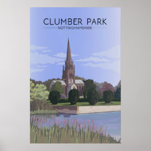Póster Cartel de viaje de Clumber Park Nottinghamshire