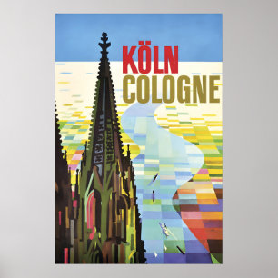 Póster Cartel de viaje de Colonia Alemania Pared de ciuda