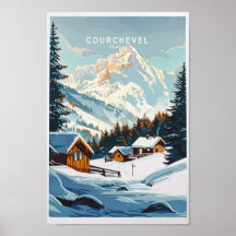 Cartel de viaje de Courchevel Francia Courchevel T