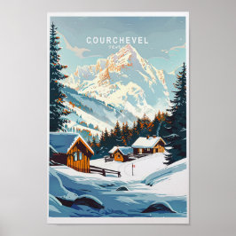 Póster Cartel de viaje de Courchevel Francia Courchevel T
