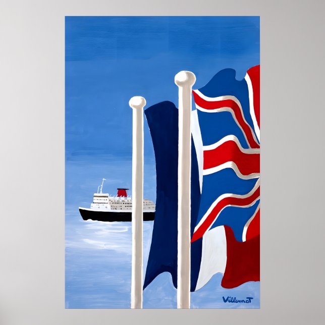 Póster Cartel de viaje de crucero británico (Frente)