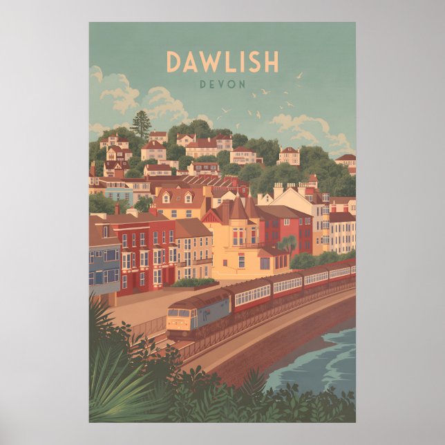 Póster Cartel de viaje de Dawlish Devon junto al mar (Frente)
