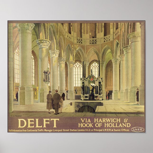 Póster Cartel de viaje de Delft (Frente)