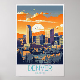 Póster Cartel de viaje de Denver Colorado Denver