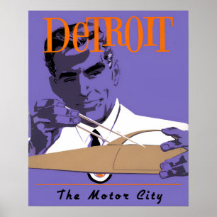 Póster Cartel de viaje de Detroit
