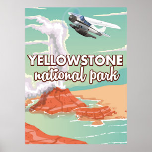 Póster Cartel de viaje de dibujos animados del parque nac