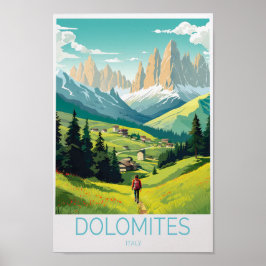 Póster Cartel de viaje de Dolomitas Italia