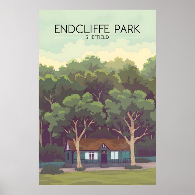 Póster Cartel de viaje de Endcliffe Park Sheffield (Frente)