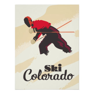 Póster Cartel de viaje de esquí Colorado