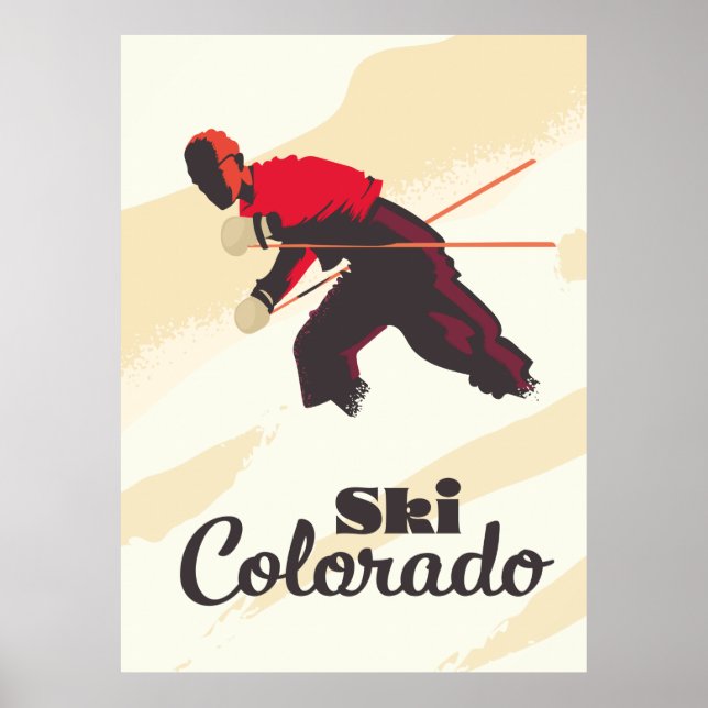 Póster Cartel de viaje de esquí Colorado (Frente)