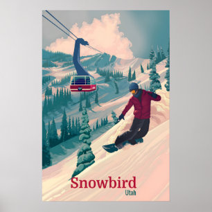 Póster Cartel de viaje de esquí en Snowbird