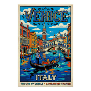 Póster Cartel de viaje de estilo vintage de la ciudad de