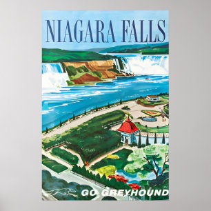 Póster Cartel de viaje de estilo vintage de las cataratas