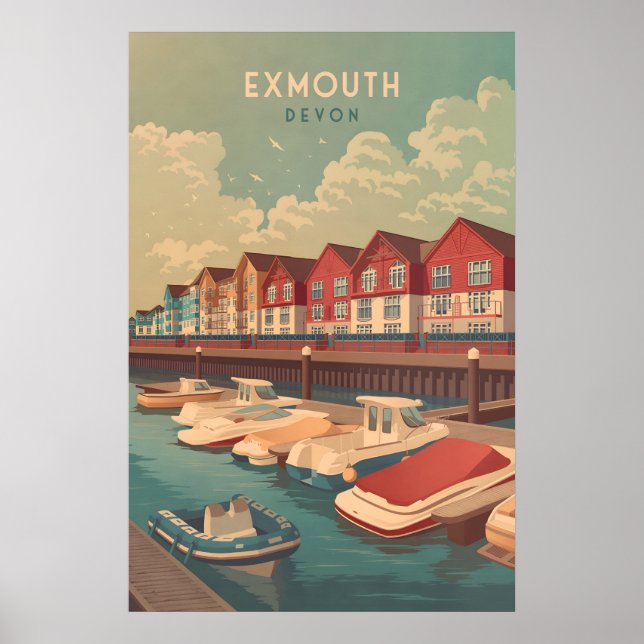 Póster Cartel de viaje de Exmouth Devon (Frente)