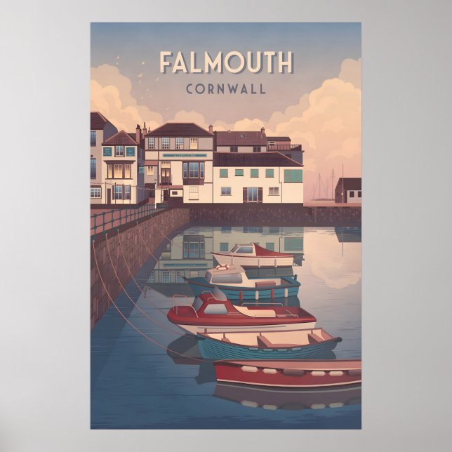 Póster Cartel de viaje de Falmouth Cornwall (Frente)