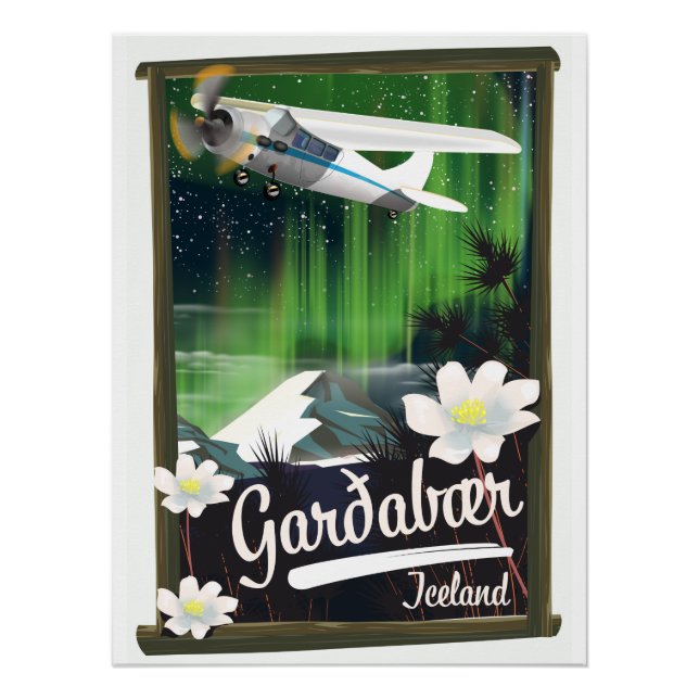 Póster Cartel de viaje de Garðabær Islandia (Anverso)