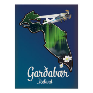 Póster Cartel de viaje de Garðabær Islandia