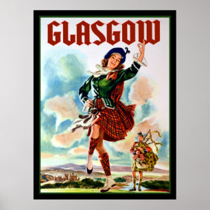 Póster Cartel de viaje de Glasgow