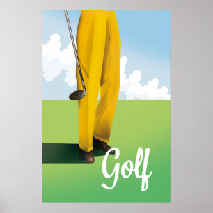 Póster Cartel de viaje de golf vintage