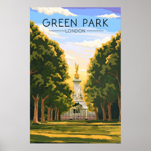 Póster Cartel de viaje de Green Park Londres
