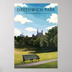 Póster Cartel de viaje de Greenwich Park Londres