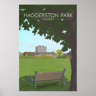 Póster Cartel de viaje de Haggerston Park Londres