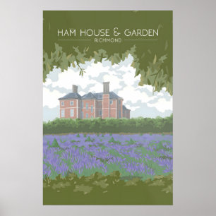 Póster Cartel de viaje de Ham House y Jardines Londres