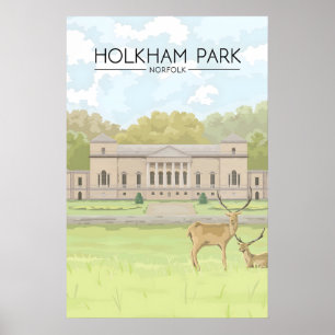 Póster Cartel de viaje de Holkham Park Norfolk