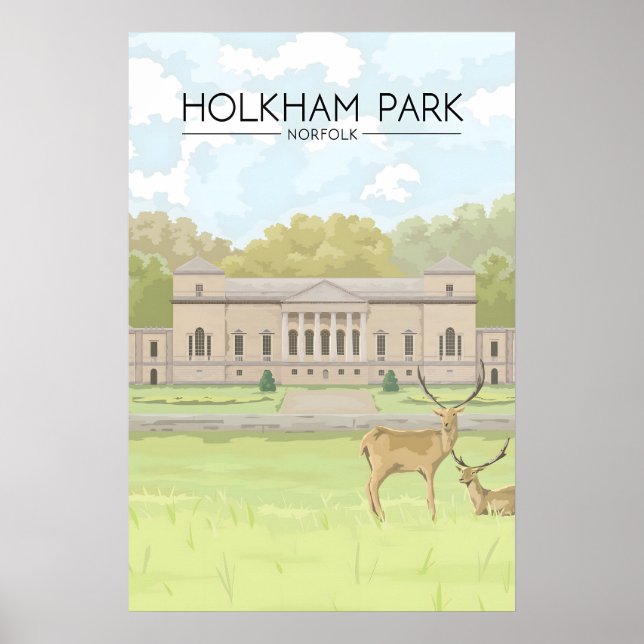 Póster Cartel de viaje de Holkham Park Norfolk (Frente)