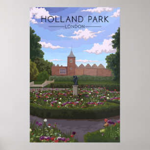 Póster Cartel de viaje de Holland Park Londres