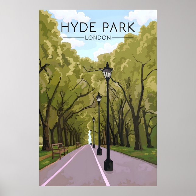 Póster Cartel de viaje de Hyde Park Londres (Frente)
