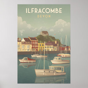 Póster Cartel de viaje de Ilfracombe Devon