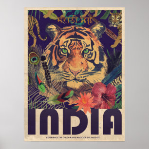 Póster Cartel de viaje de India